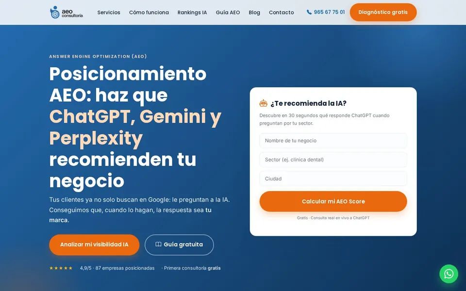 Captura de AEO Consultoría