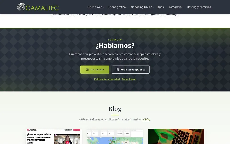 Contacto y blog
