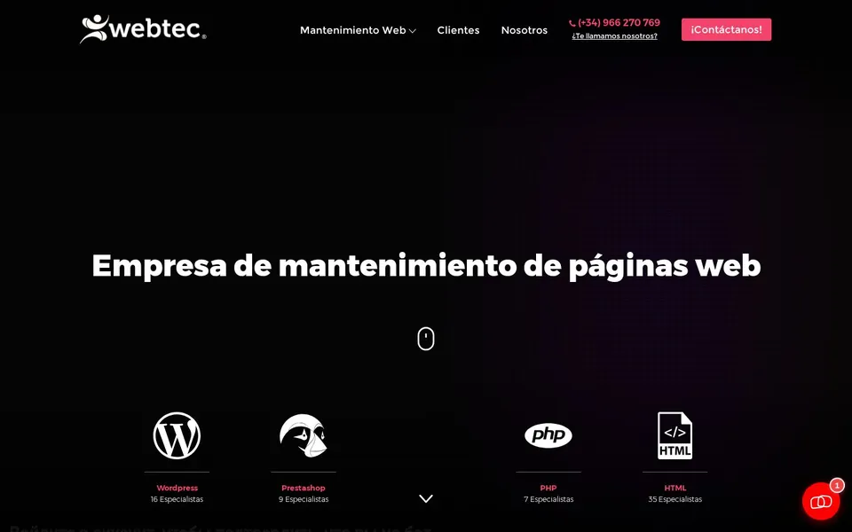 Captura de Webtec