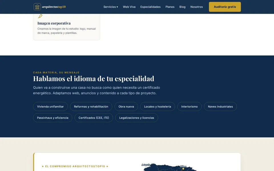 Mensajes adaptados a cada tipo de proyecto