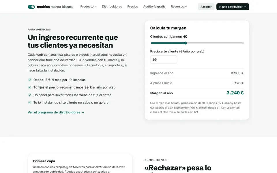 Calculadora de margen para la agencia