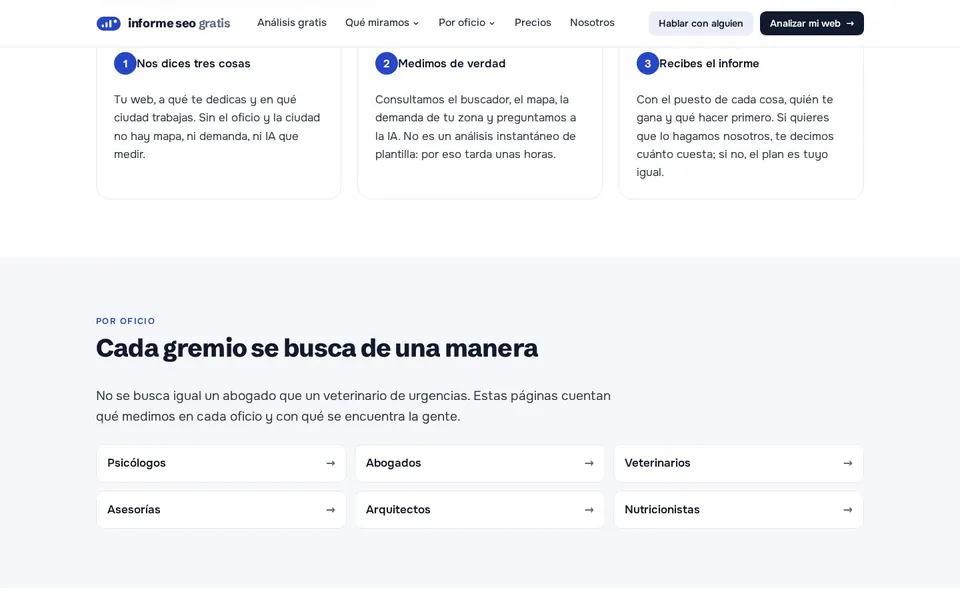 Páginas por oficio