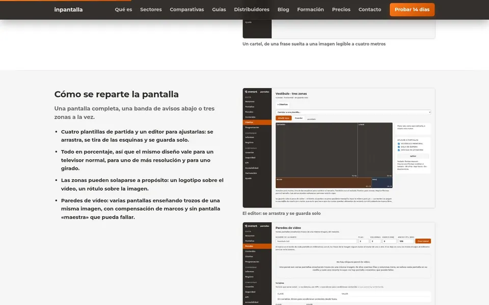 Cómo se reparte la pantalla en zonas
