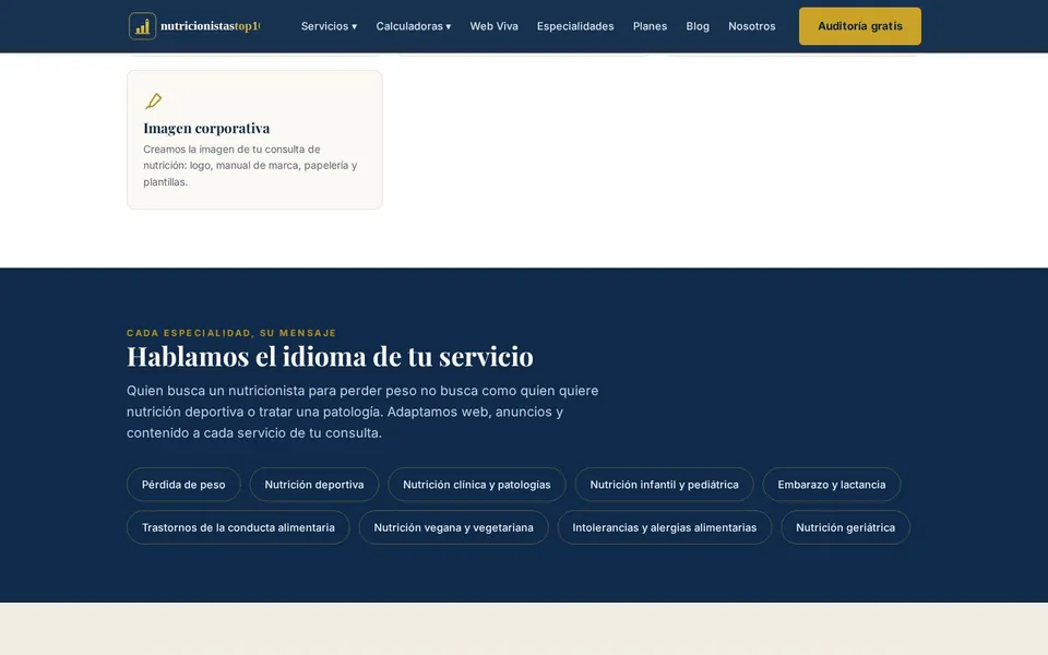 Mensajes adaptados a cada especialidad