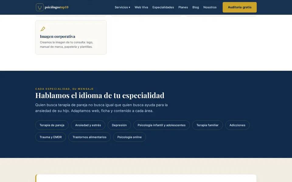 Mensajes adaptados a cada especialidad